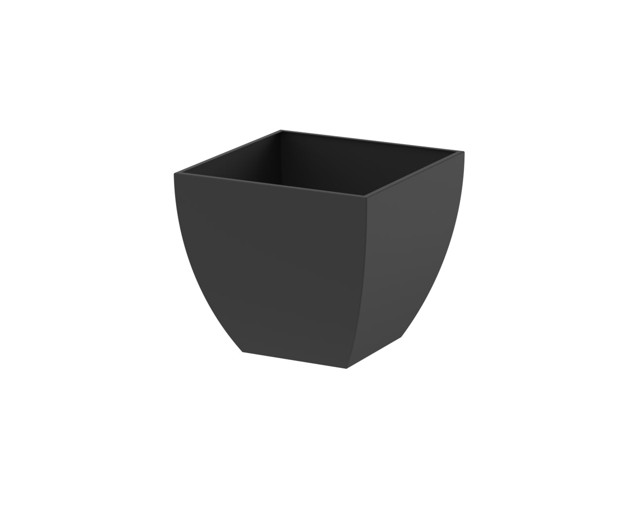 A Fine-Texture Black Curved Frustum Aluminum Planter