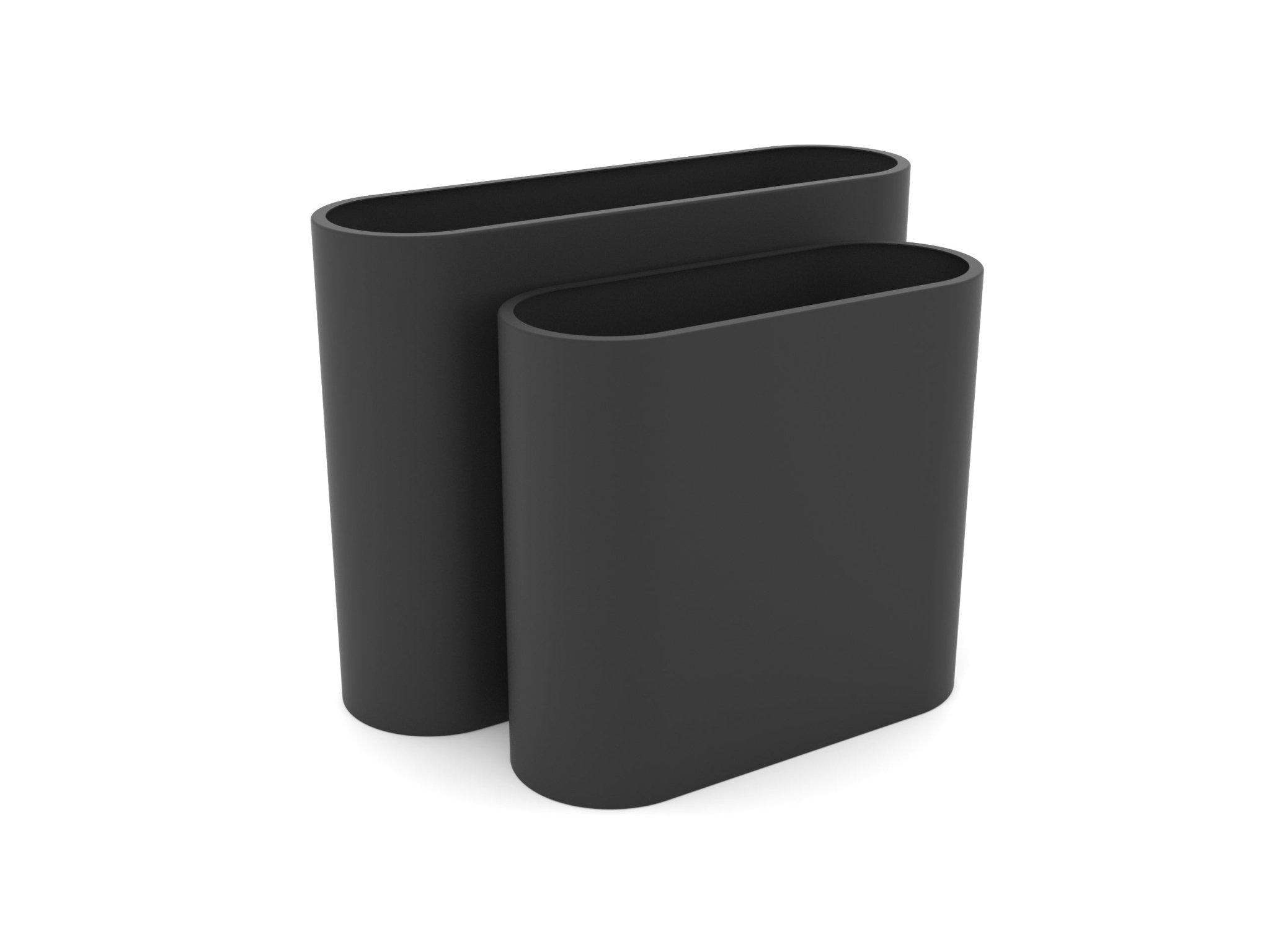 A Semi-Gloss Black Obround Aluminum Planter