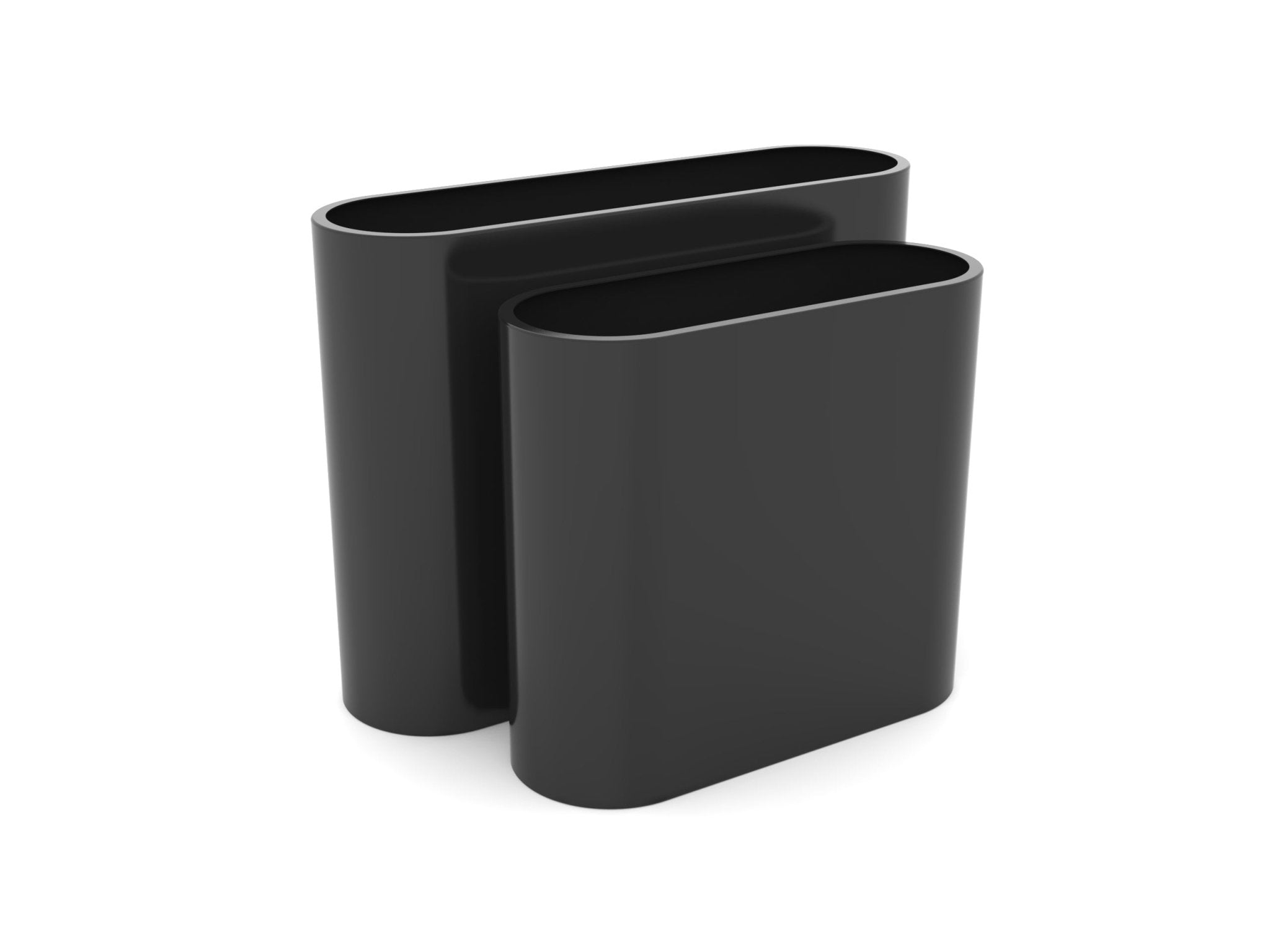 A Fine-Texture Black Obround Aluminum Planter