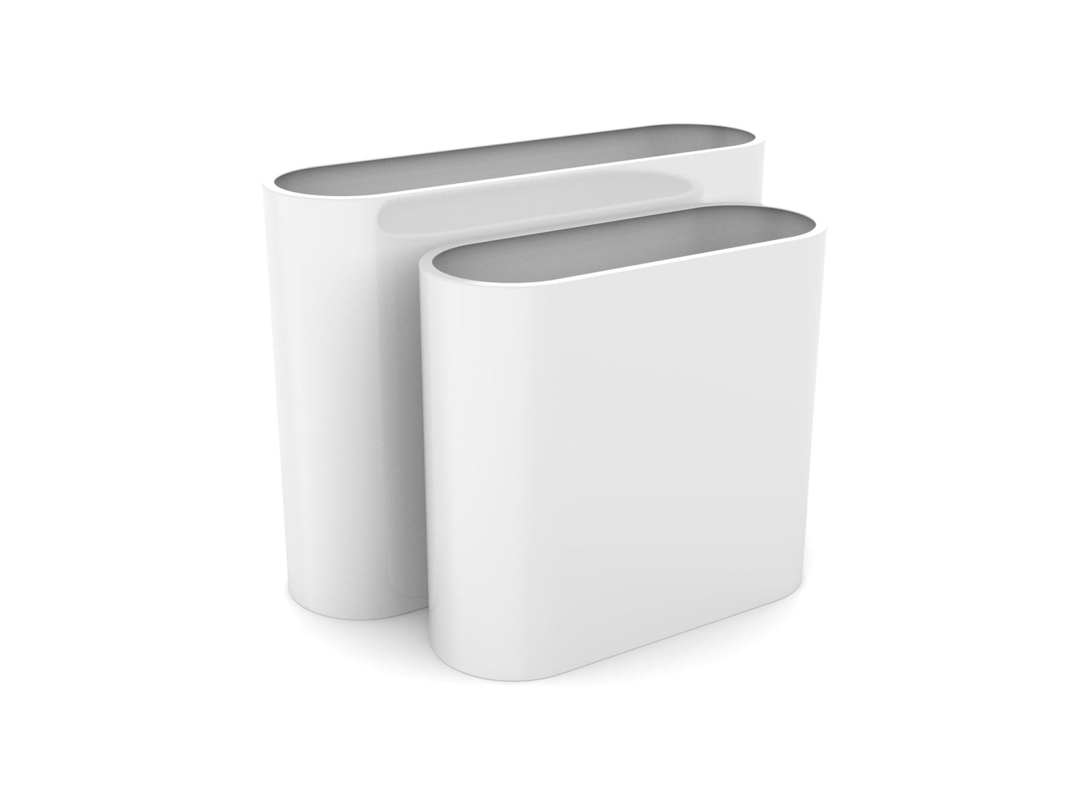 A Semi-Gloss White Obround Aluminum Planter