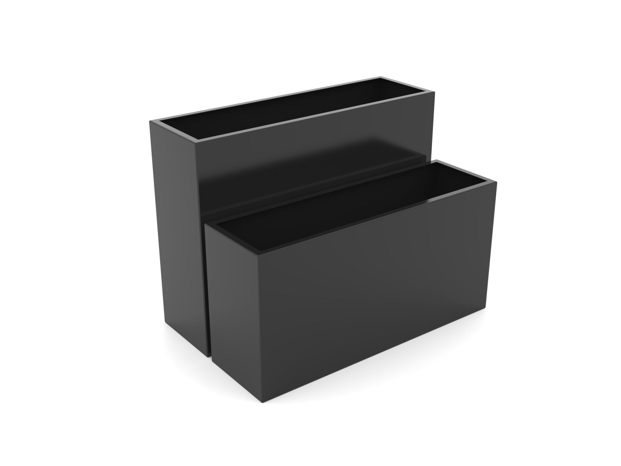 A Fine-Texture Black Rectangular Aluminum Planter