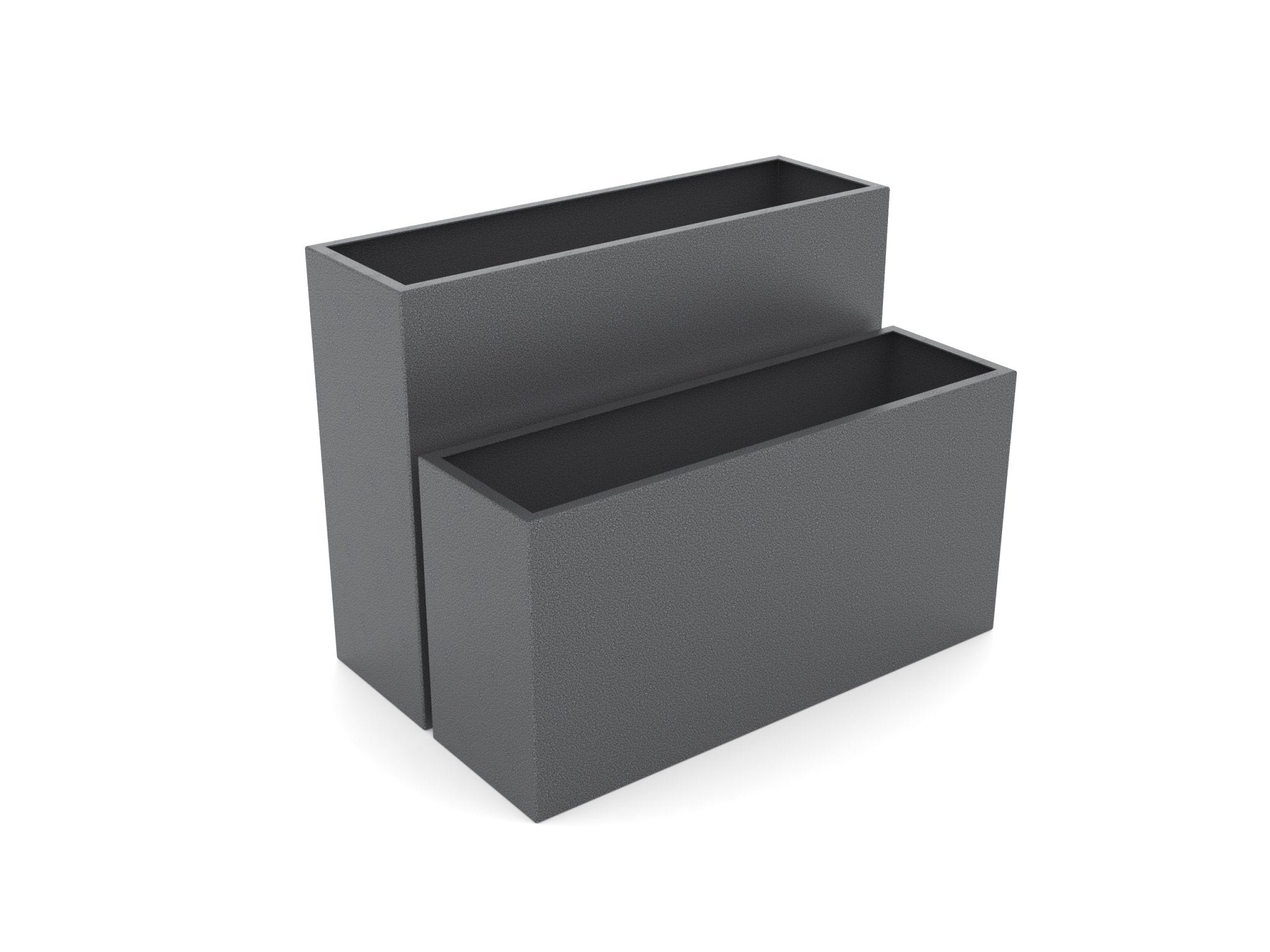 A Textured Silver Vein Rectangular Aluminum Planter