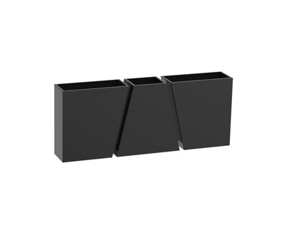 A Semi-Gloss Black Trapeza Aluminum Planter Series