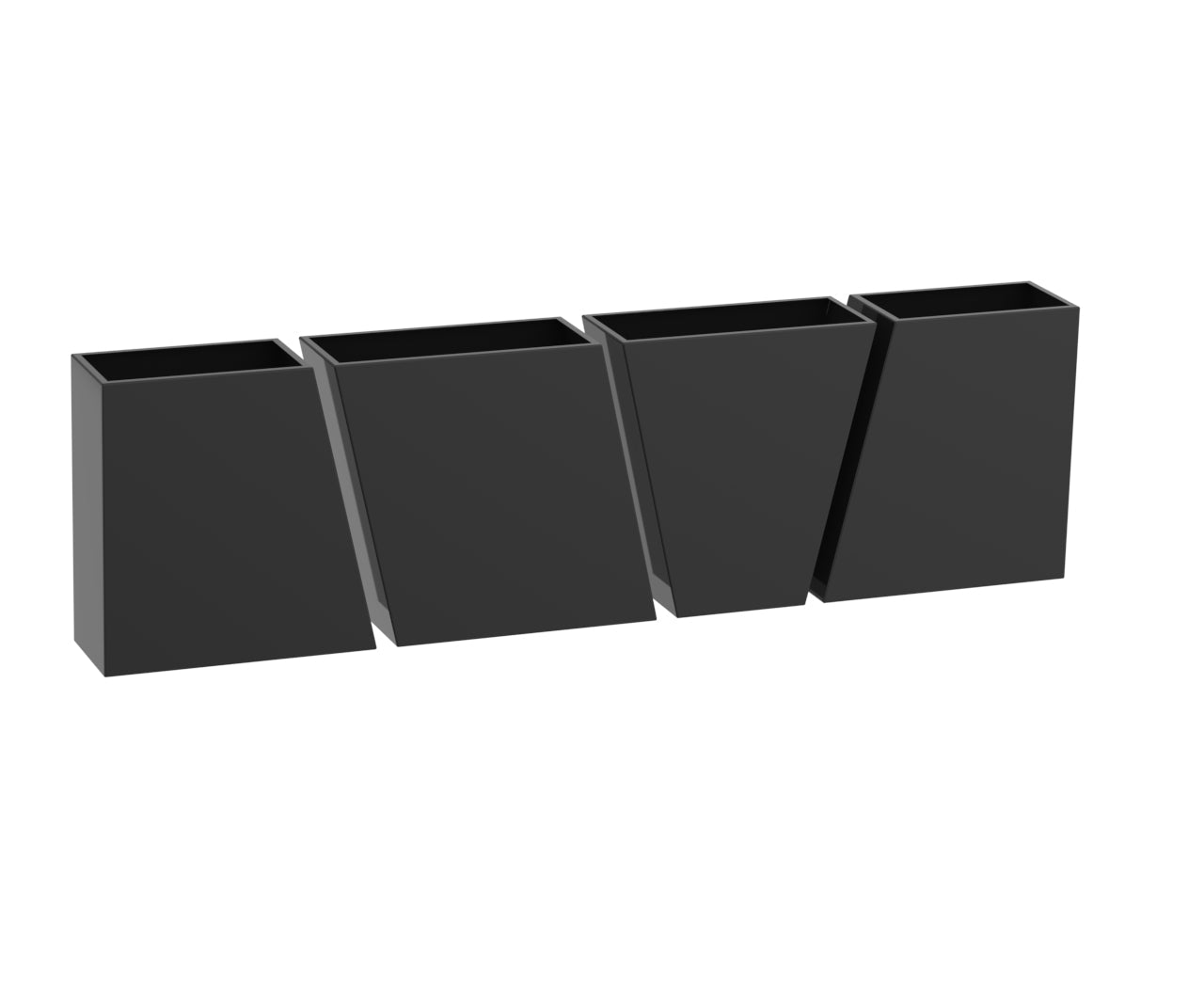 A Semi-Gloss Black Trapeza Aluminum Planter Series