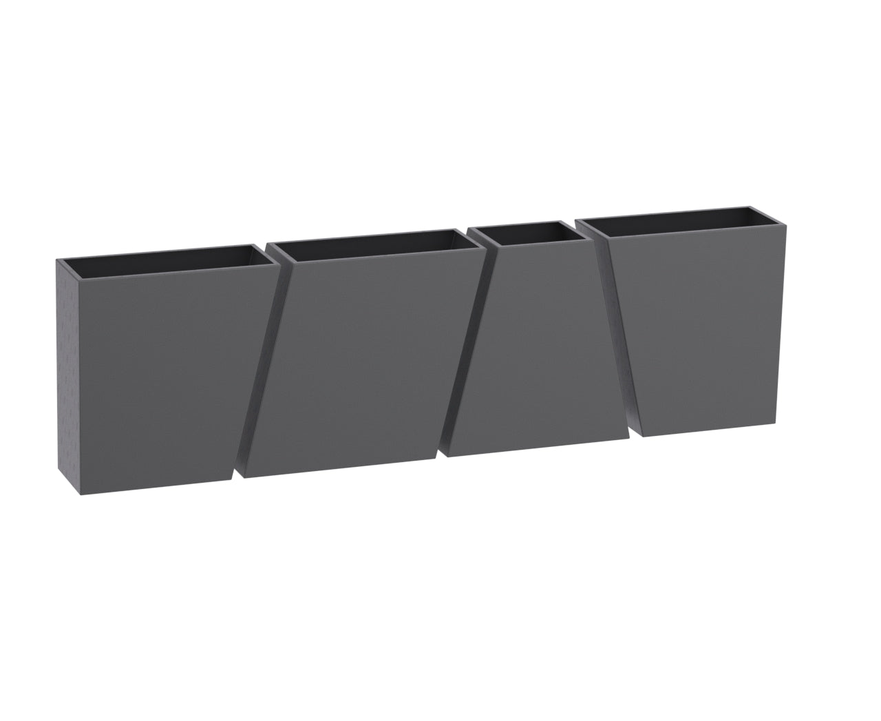 A Fine-Texture Black Trapeza Aluminum Planter Series