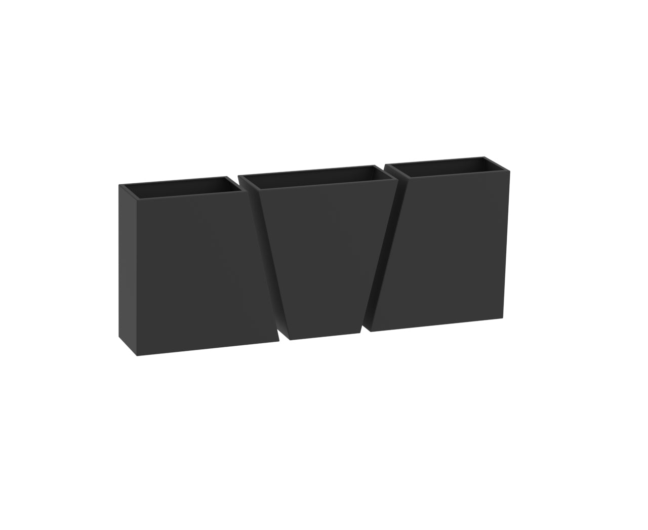 A Fine-Texture Black Trapeza Aluminum Planter Series