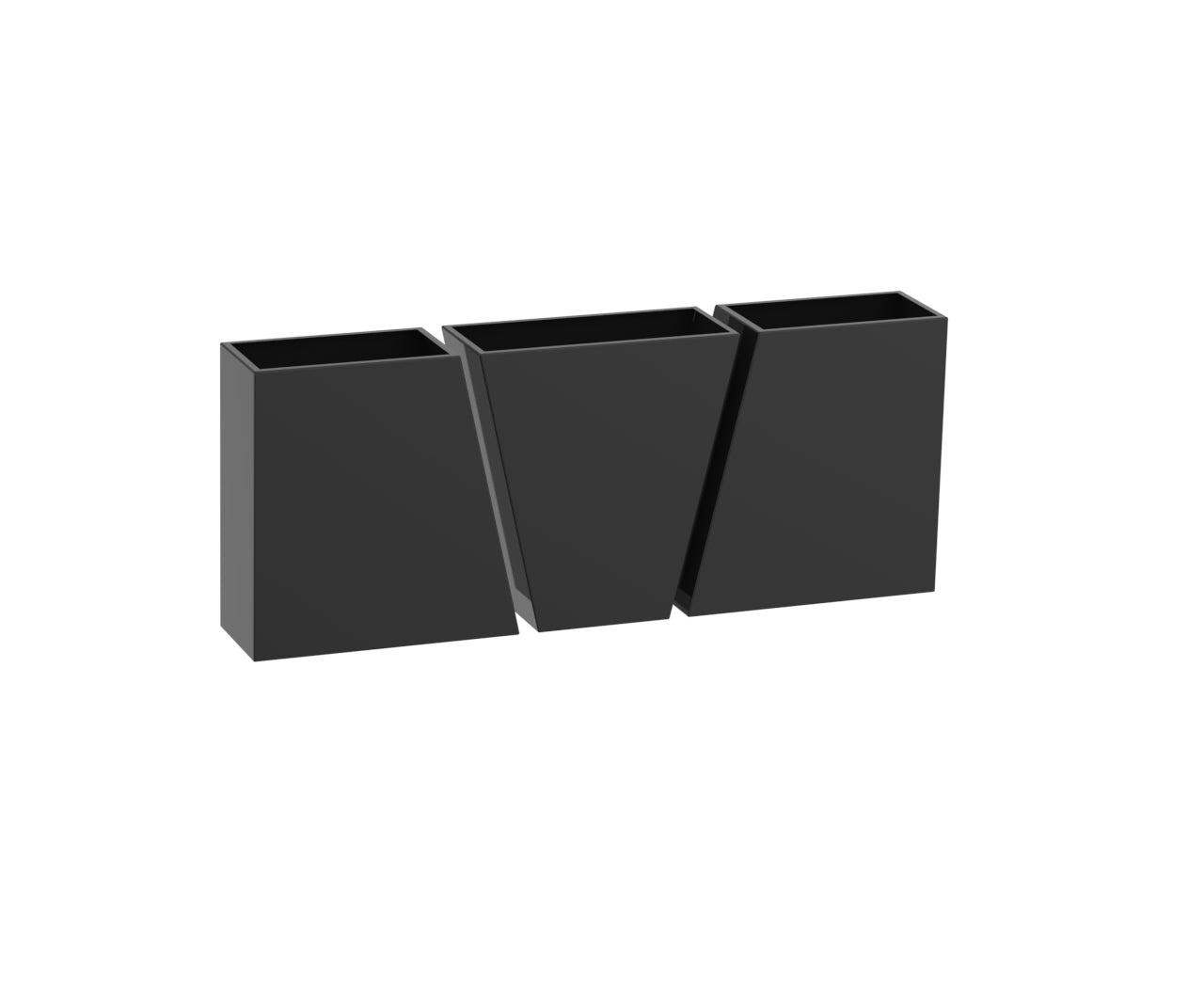 A Semi-Gloss Black Trapeza Aluminum Planter Series