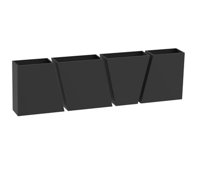 A Fine-Texture Black Trapeza Aluminum Planter Series