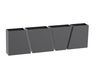 A Semi-Gloss White Trapeza Aluminum Planter Series